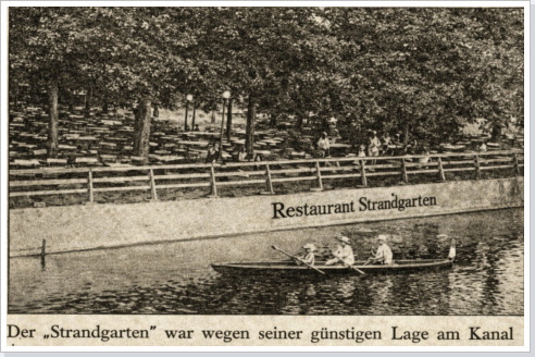 Die ehemalige Gastst&auml;tte 'Strandgarten'. / The earlier restaurant-beach garden 'Strandgarten'.