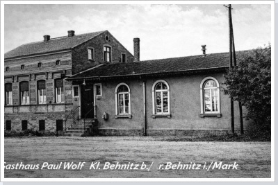 Paul Wolf geh&ouml;ren die Gasth&auml;user in Klein- und Gro&szlig; Behnitz im Jahr 1925.