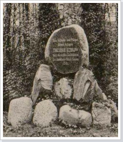 Das urspr&uuml;ngliche Denkmal f&uuml;r Theodor Kerkow, dem Stifter des Stadtparks.