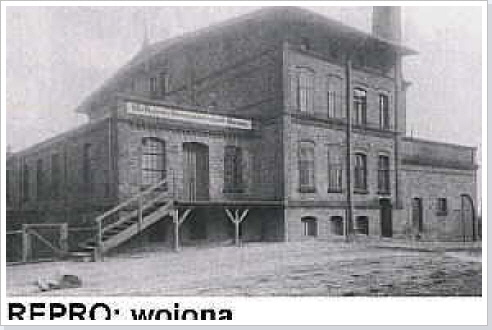 Das erste Molkereigeb&auml;ude (siehe Ziffer 1. im Text) im Jahre 1882.