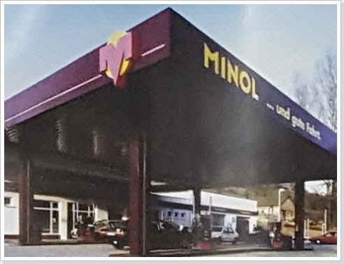 Die MINOL-Tankstelle nach dem Umbau 1991.