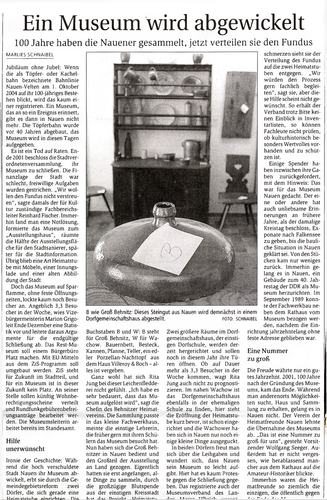 Das Ende vom Museum.