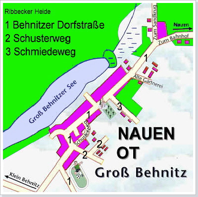 Der Ortsteil Gro&szlig; Behnitz im Jahre 2008. / the districts of the city in the year 2008.